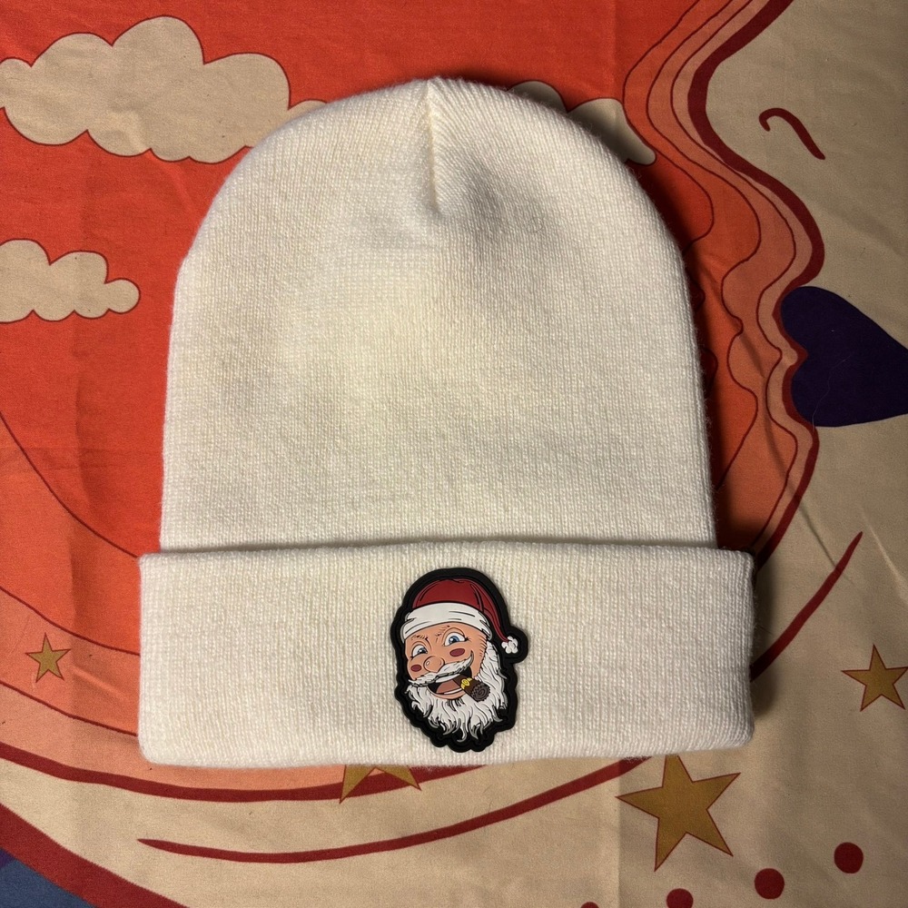 Branded Bills Off White Beanie Smoking Santa Cigar Patch Knit Cuffed Hat Fall